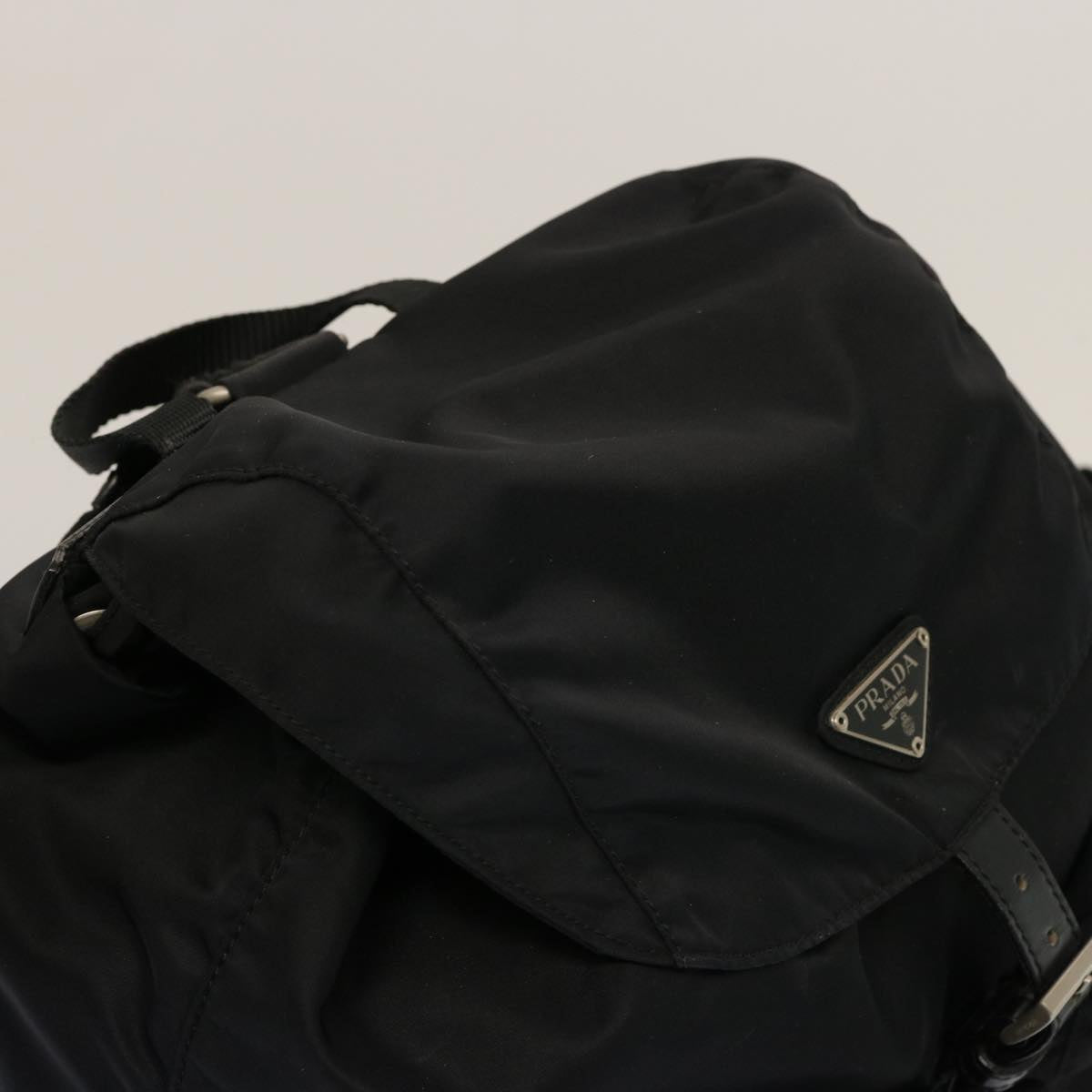 PRADA Backpack Nylon Black Auth 74483