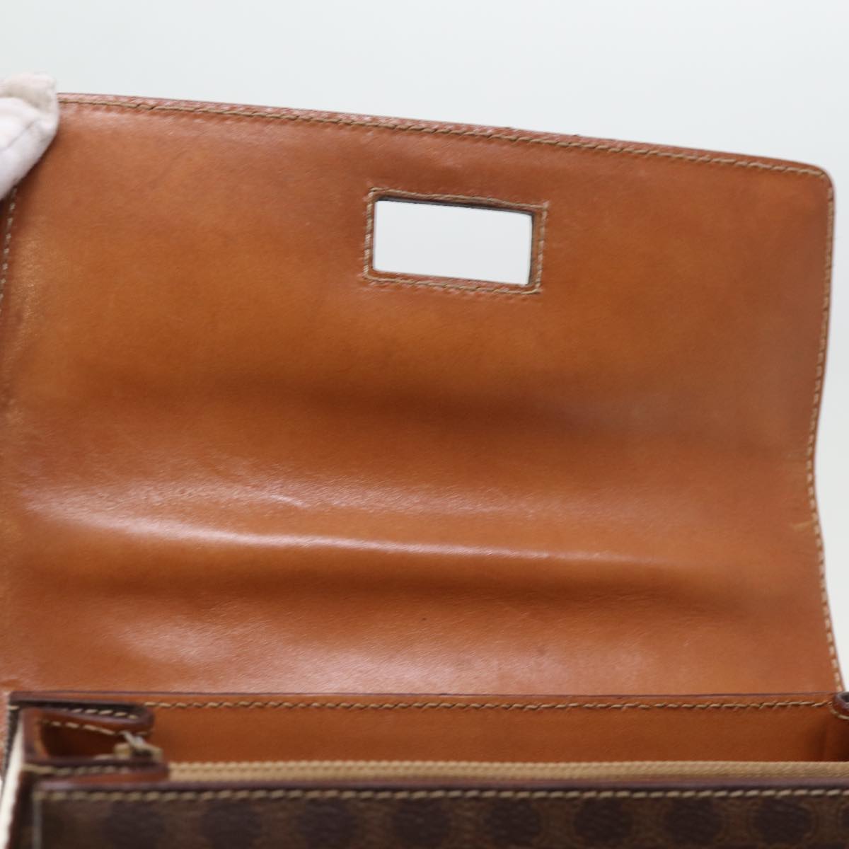 CELINE Macadam Canvas Hand Bag PVC 2way Brown Auth 74543