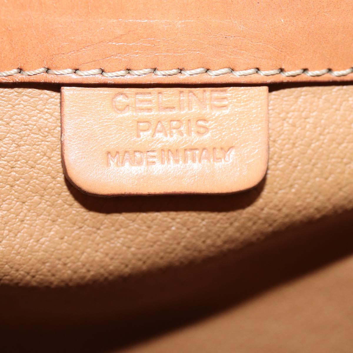 CELINE Macadam Canvas Hand Bag PVC 2way Brown Auth 74543