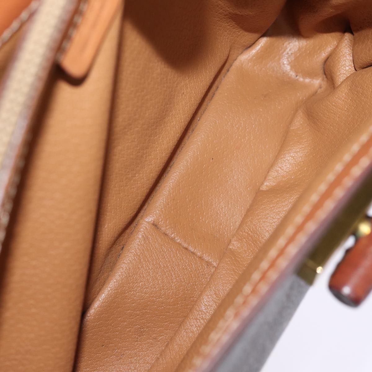 CELINE Macadam Canvas Hand Bag PVC 2way Brown Auth 74543