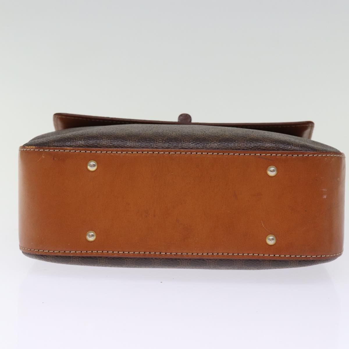 CELINE Macadam Canvas Hand Bag PVC 2way Brown Auth 74543