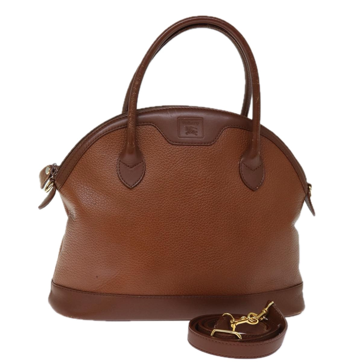 Burberrys Hand Bag Leather 2way Brown Auth 74572