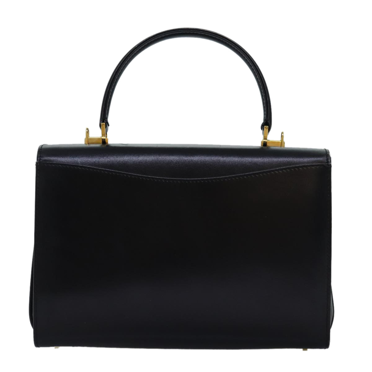 BALLY Hand Bag Leather 2way Black Auth 74606