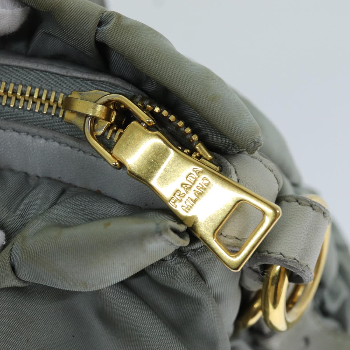 PRADA Hand Bag Nylon 2way Green Auth 74635