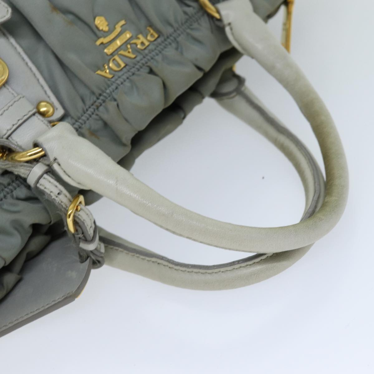 PRADA Hand Bag Nylon 2way Green Auth 74635