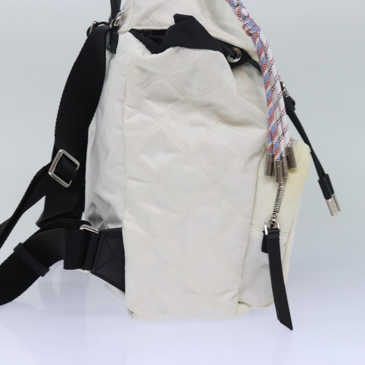 Moncler Backpack Nylon White Auth 74678