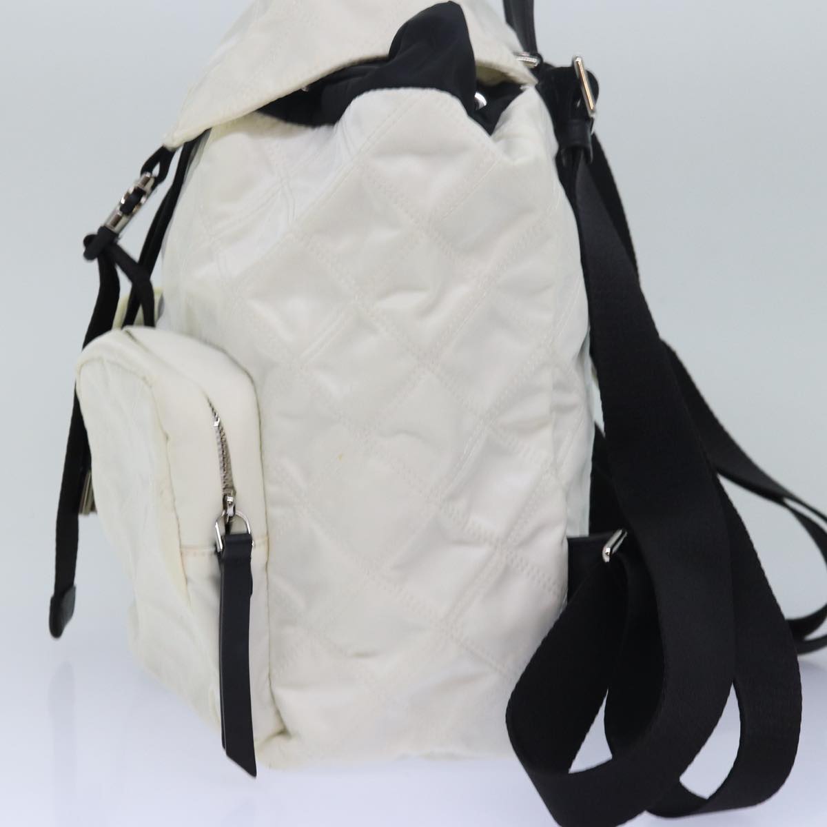 Moncler Backpack Nylon White Auth 74678