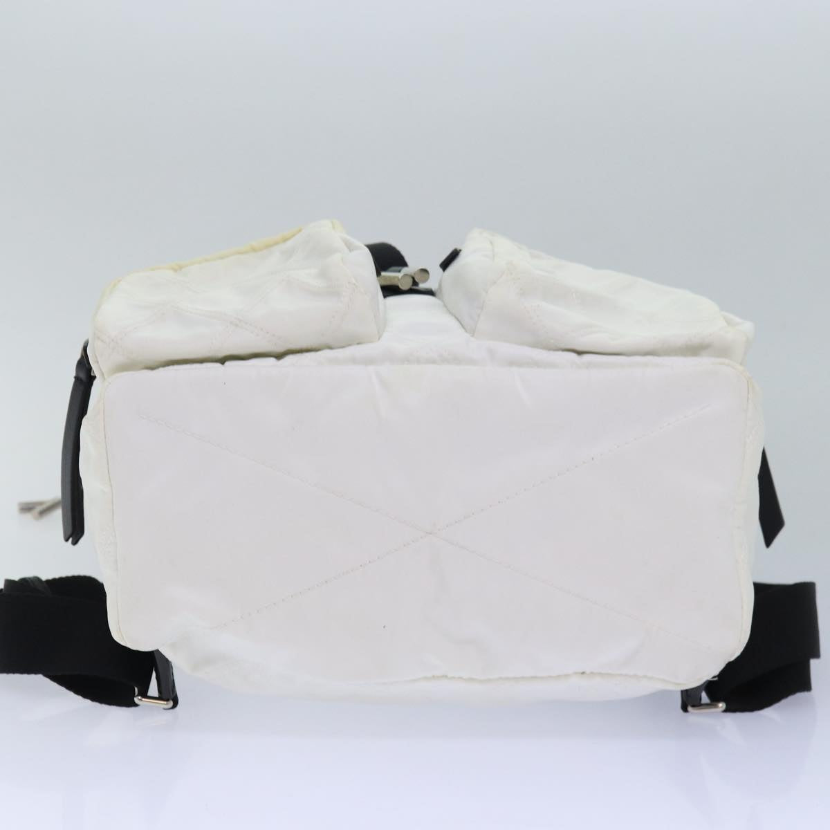 Moncler Backpack Nylon White Auth 74678