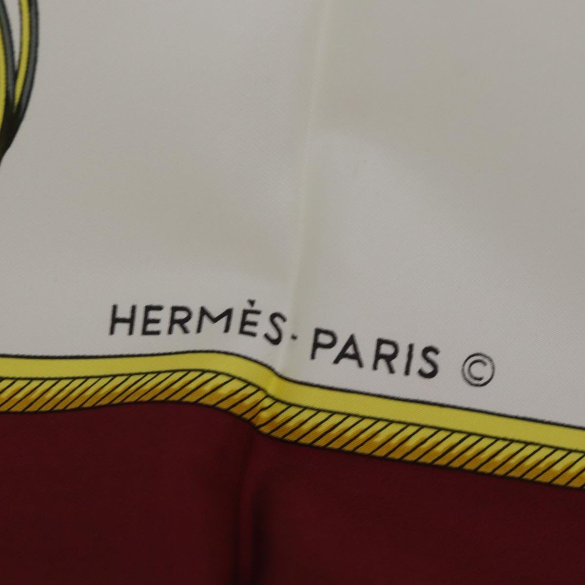 HERMES Carre 90 Scarf Silk Red Auth 74708