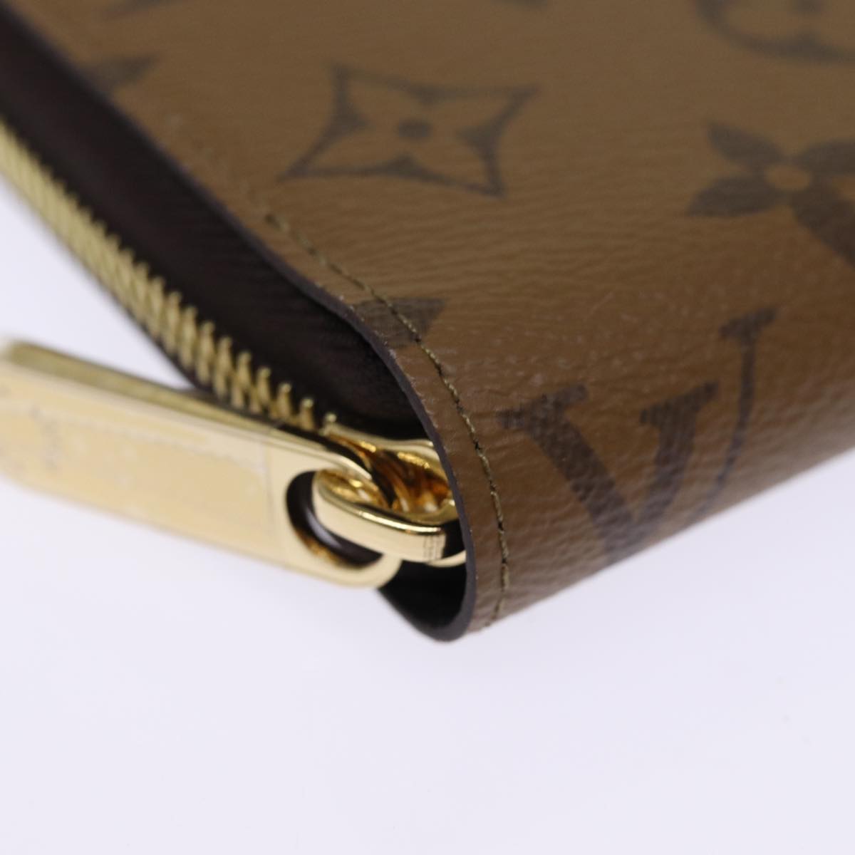 LOUIS VUITTON Monogram Reverse Zippy Wallet Long Wallet M82444 LV Auth 74756S