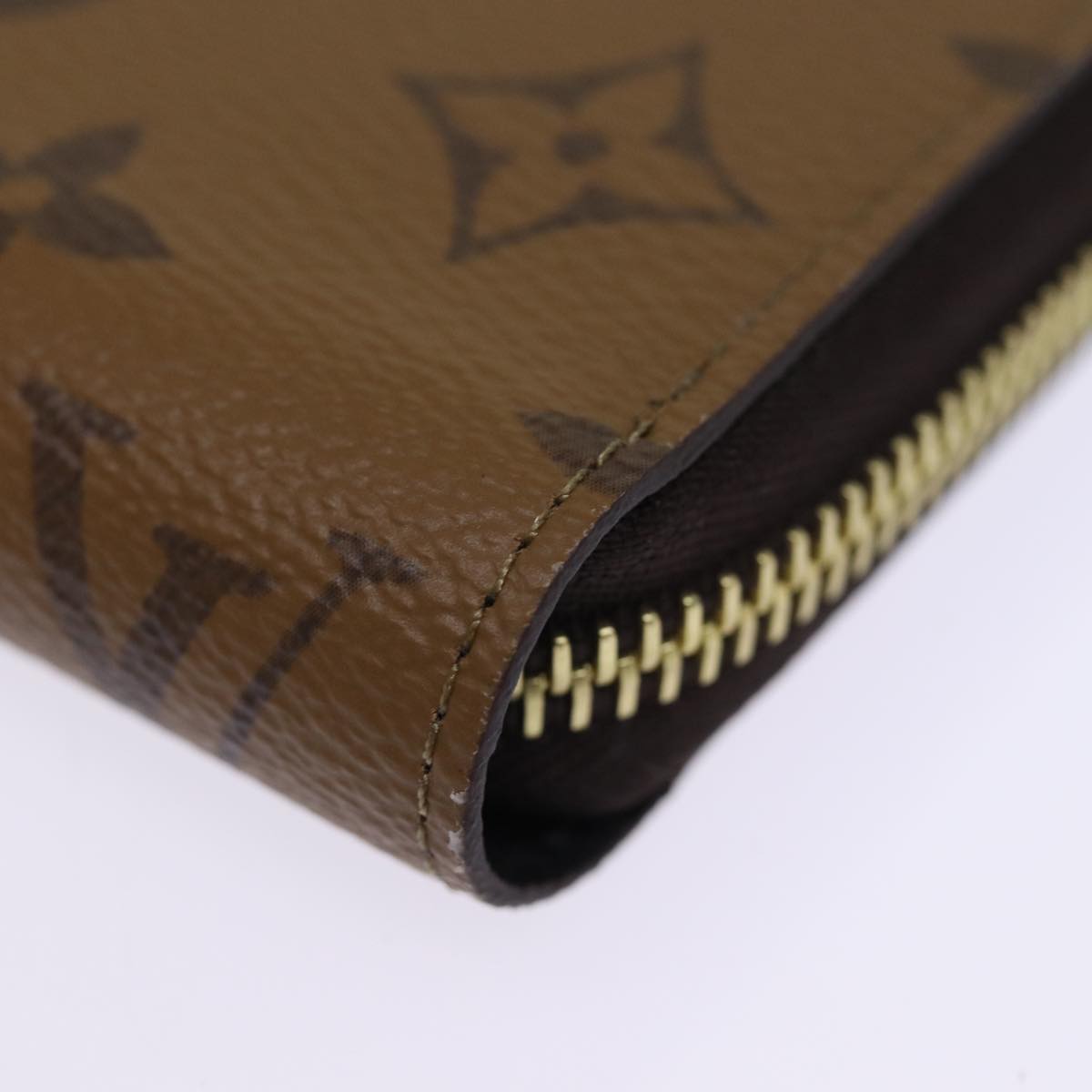 LOUIS VUITTON Monogram Reverse Zippy Wallet Long Wallet M82444 LV Auth 74756S