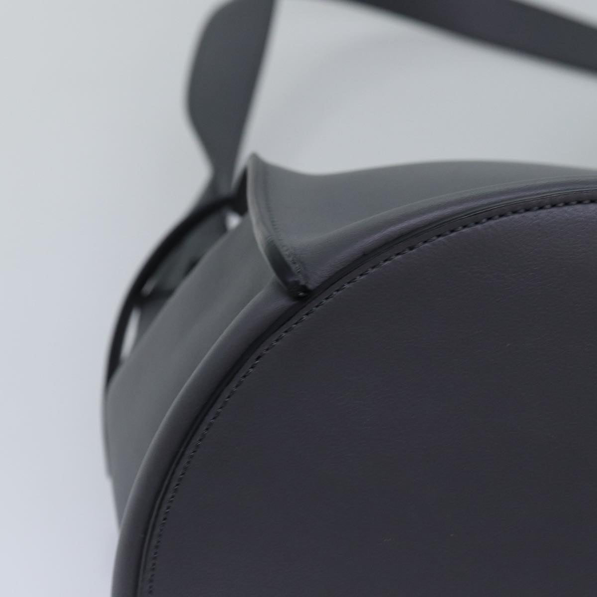 CELINE Big bag Shoulder Bag Leather Gray Auth 74791SAM