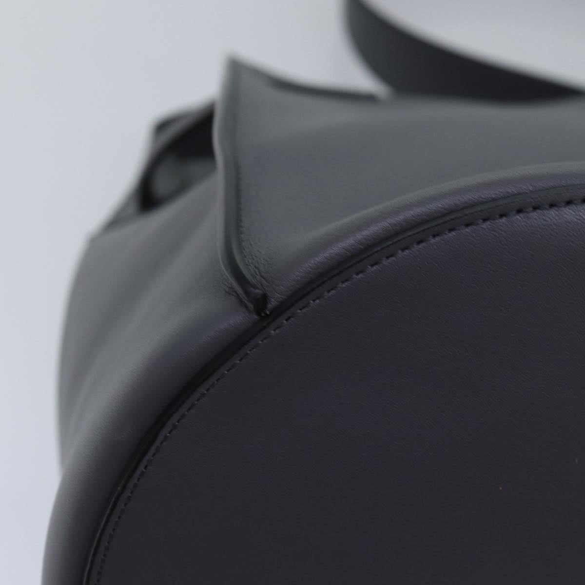 CELINE Big bag Shoulder Bag Leather Gray Auth 74791SAM