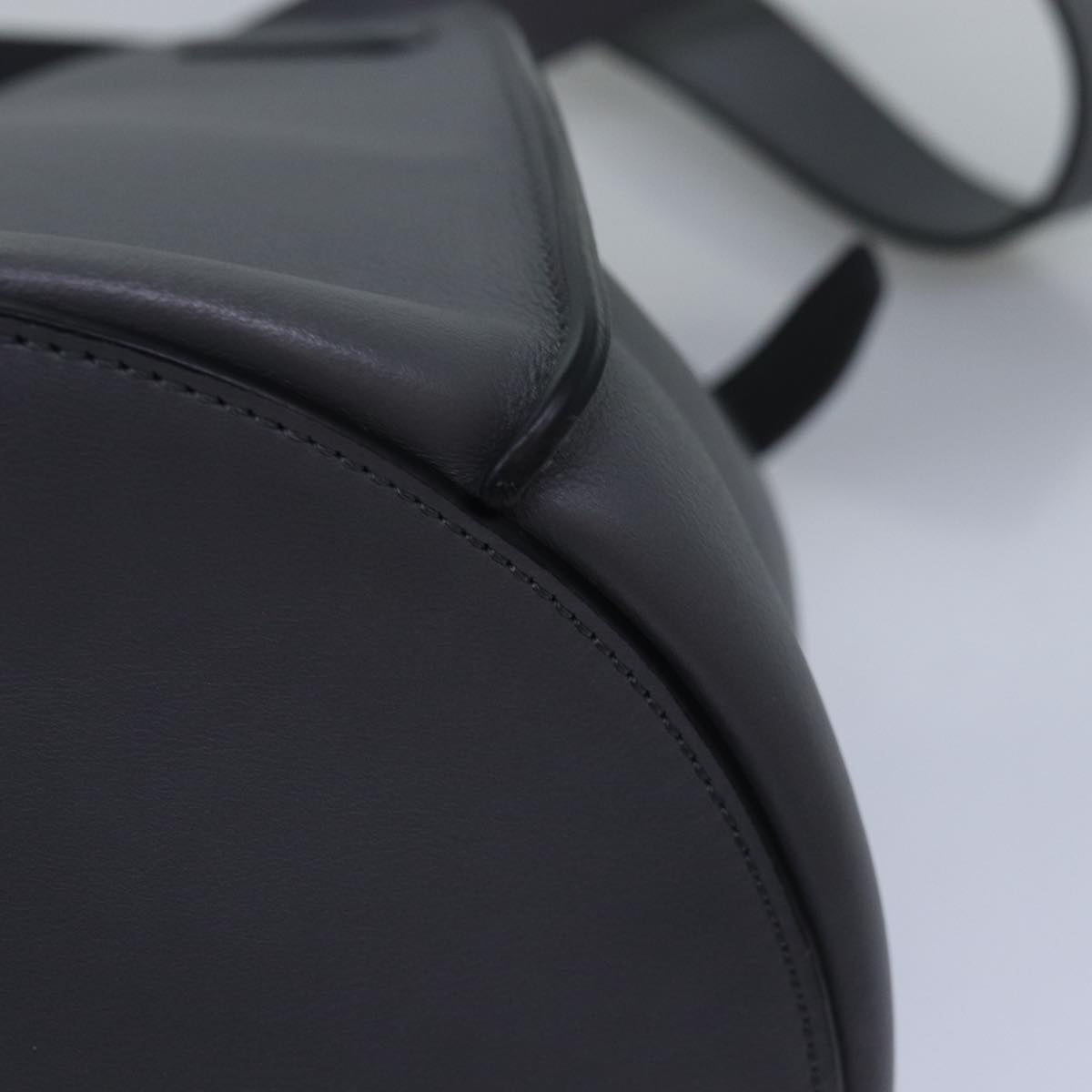 CELINE Big bag Shoulder Bag Leather Gray Auth 74791SAM