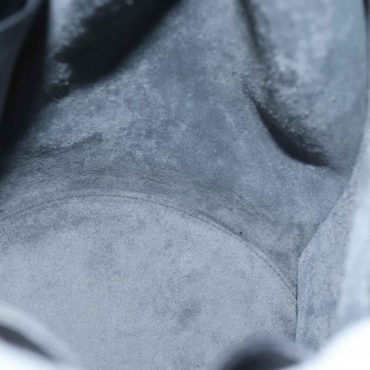 CELINE Big bag Shoulder Bag Leather Gray Auth 74791SAM