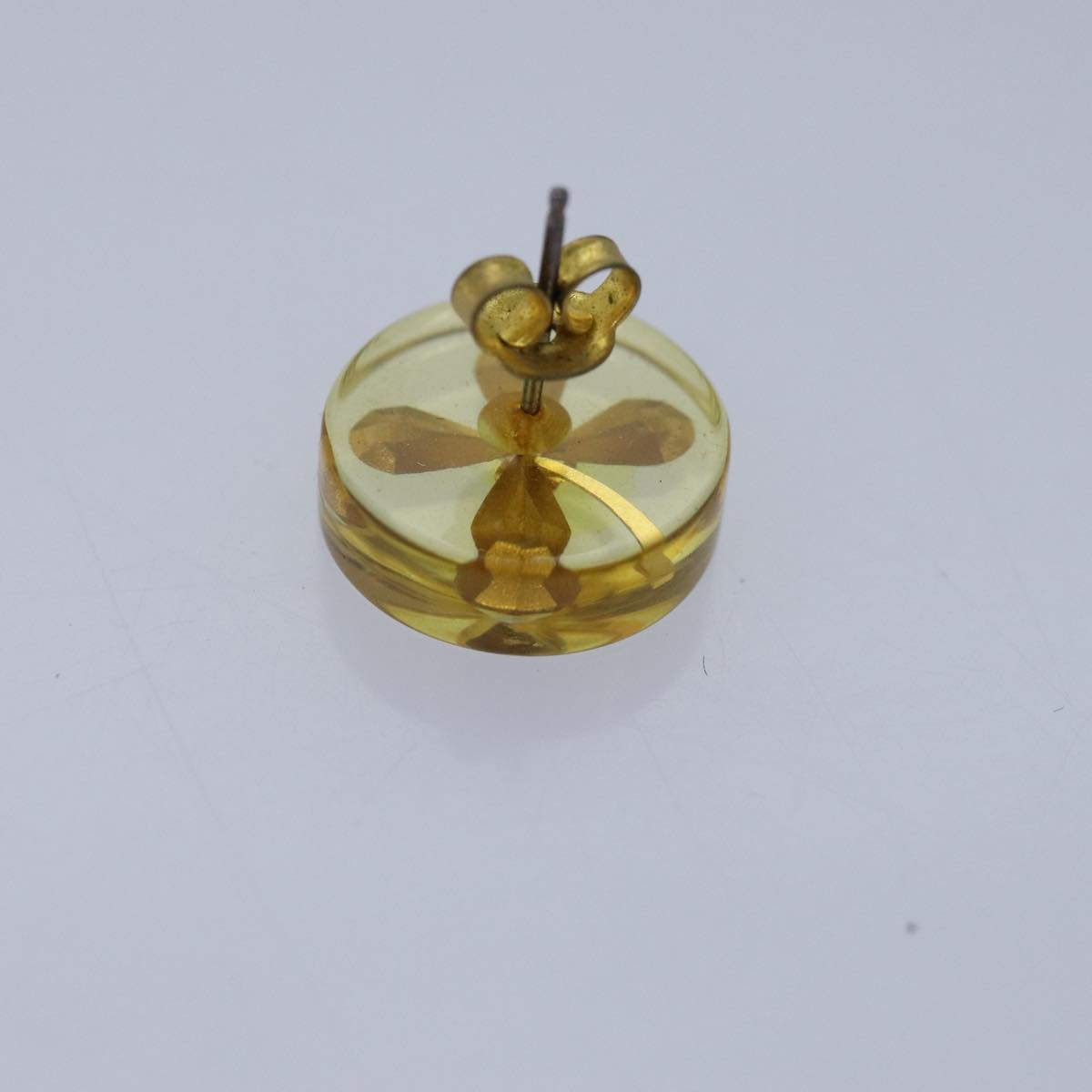 CHANEL Pierce Earring Gold CC Auth 74802