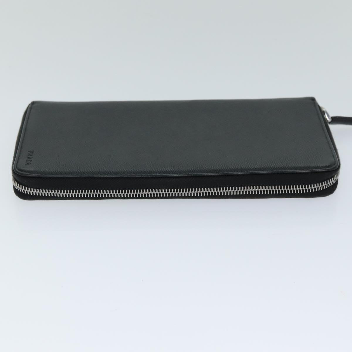 PRADA Long Wallet Safiano leather Black Auth 74867