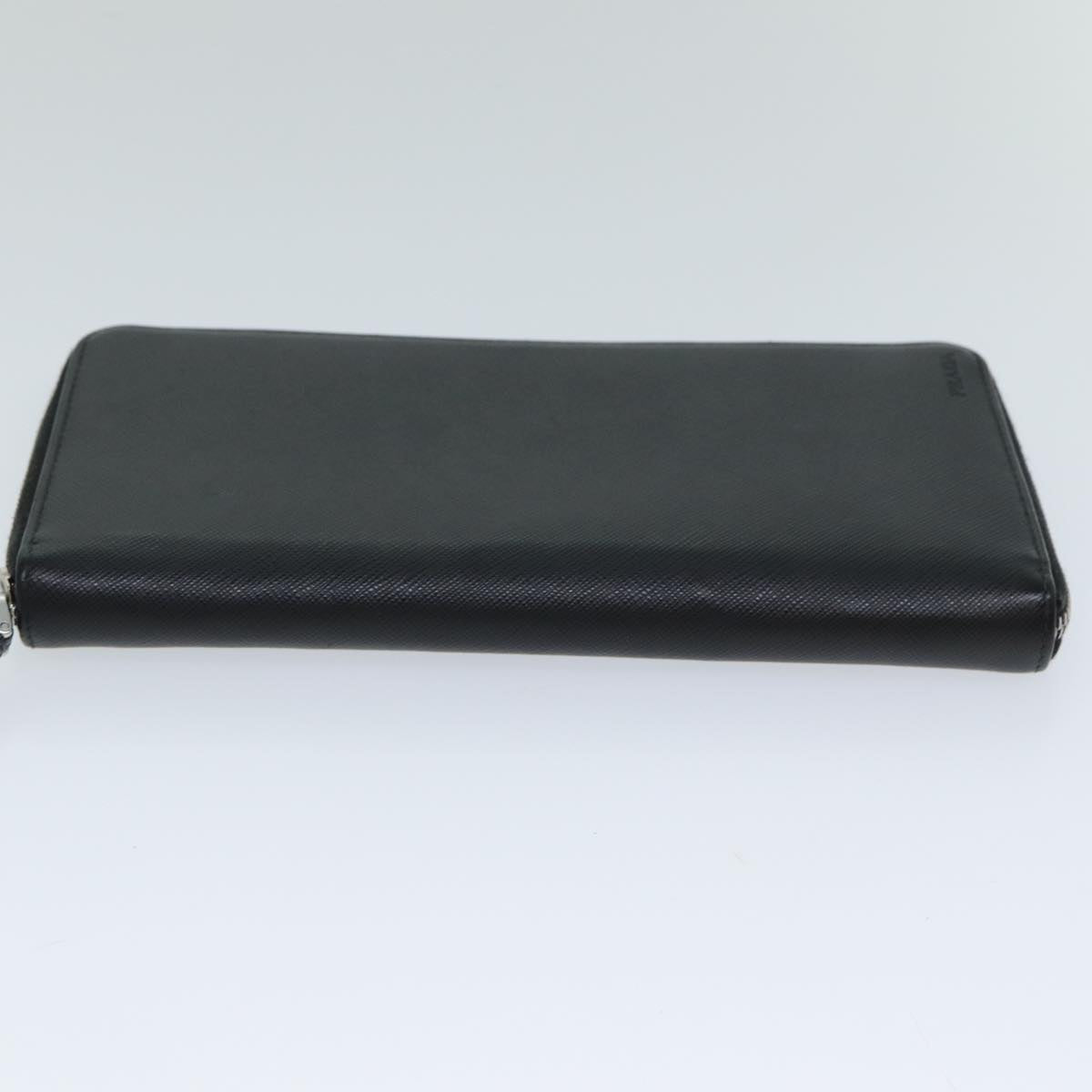 PRADA Long Wallet Safiano leather Black Auth 74867