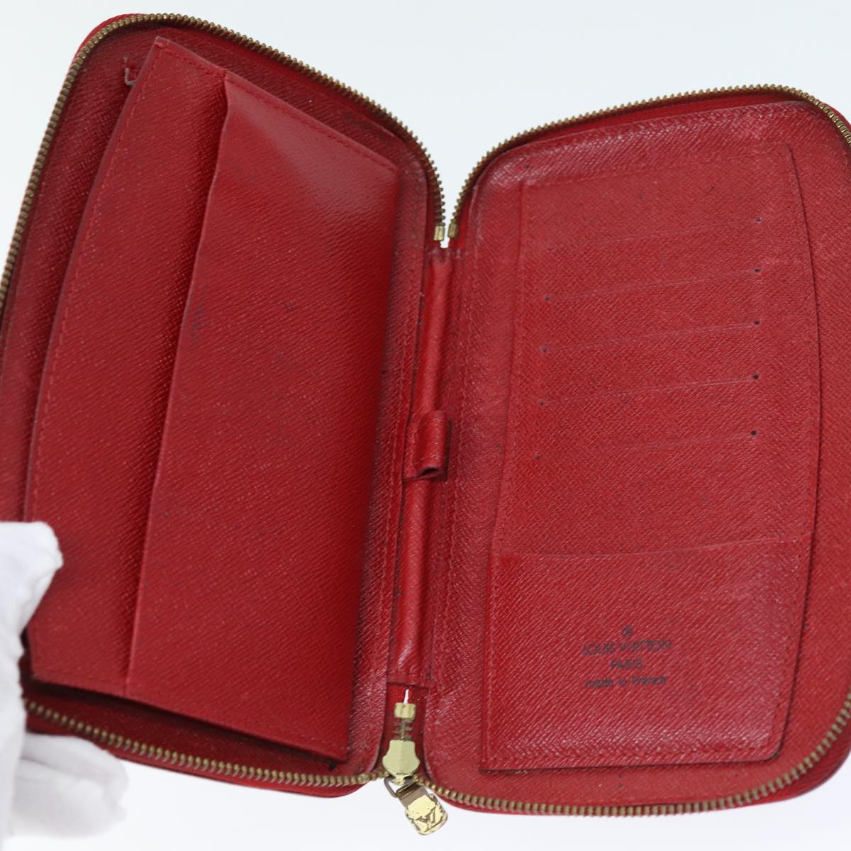 LOUIS VUITTON Epi Agenda Geode Wallet Red M63877 LV Auth 75005