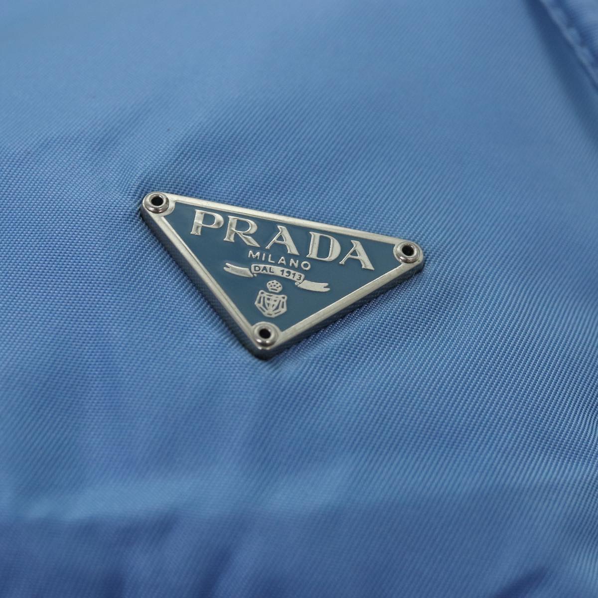 PRADA Drawstring Pouch Nylon Light Blue Auth 75006