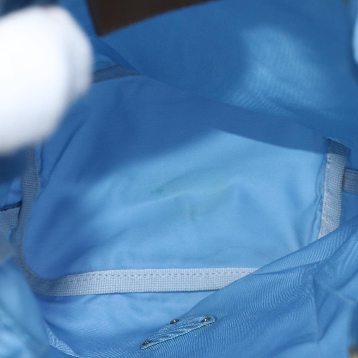 PRADA Drawstring Pouch Nylon Light Blue Auth 75006