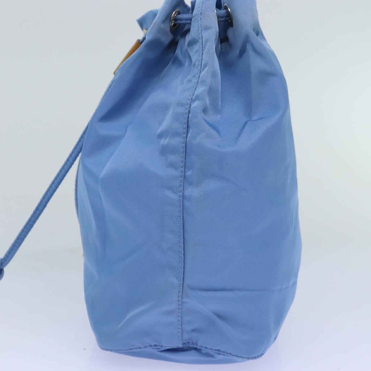 PRADA Drawstring Pouch Nylon Light Blue Auth 75006