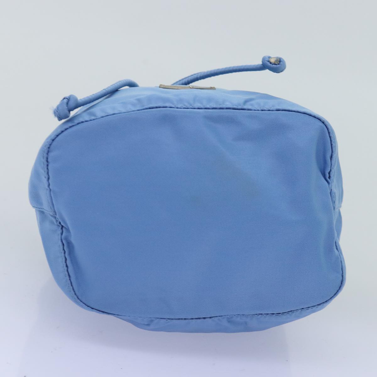 PRADA Drawstring Pouch Nylon Light Blue Auth 75006