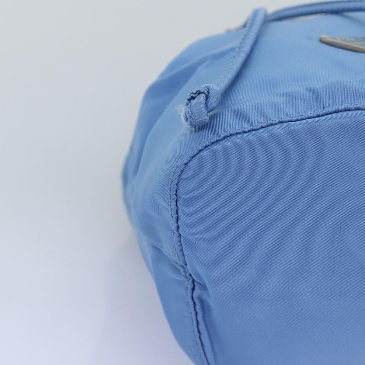 PRADA Drawstring Pouch Nylon Light Blue Auth 75006