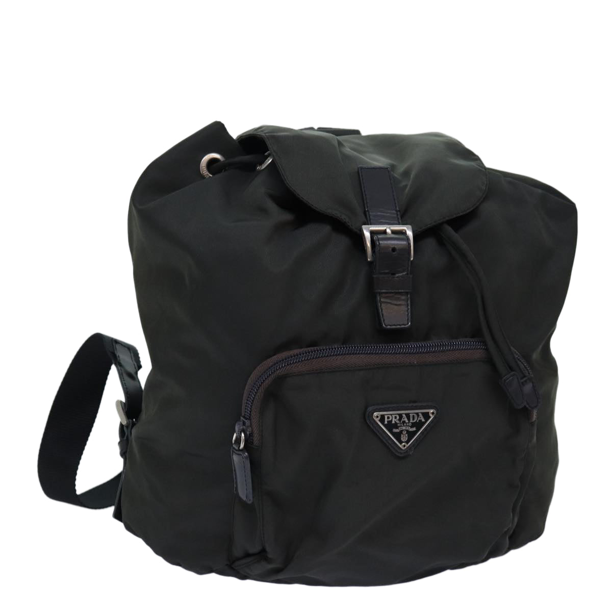 PRADA Backpack Nylon Khaki Auth 75018