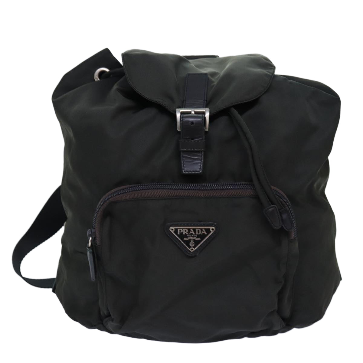 PRADA Backpack Nylon Khaki Auth 75018