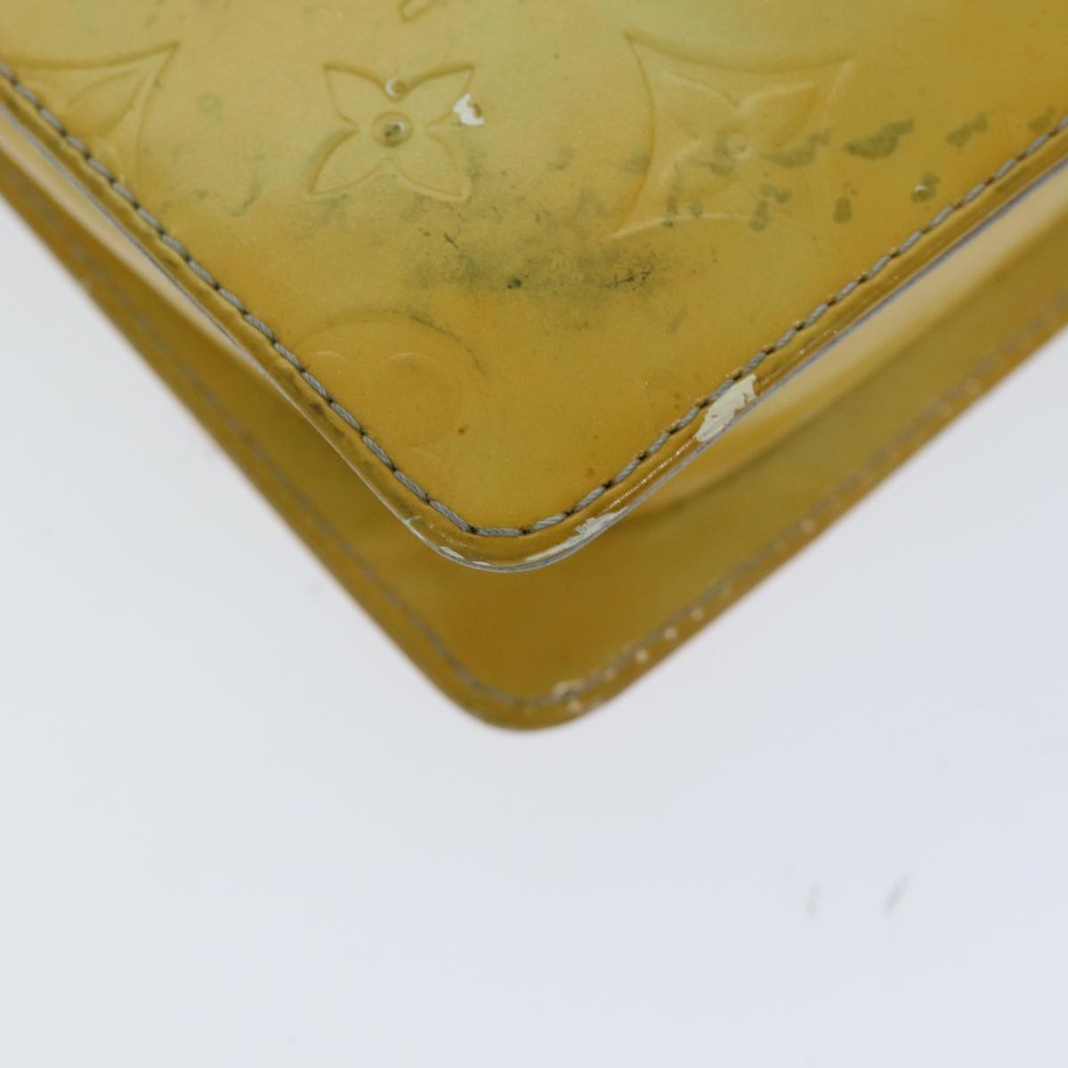 LOUIS VUITTON Monogram Vernis Motto Accessory Pouch Gris M91030 LV Auth 75041