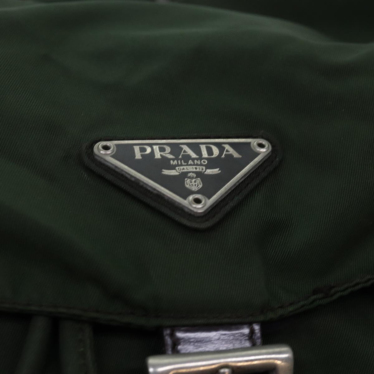 PRADA Backpack Nylon Khaki Auth 75122