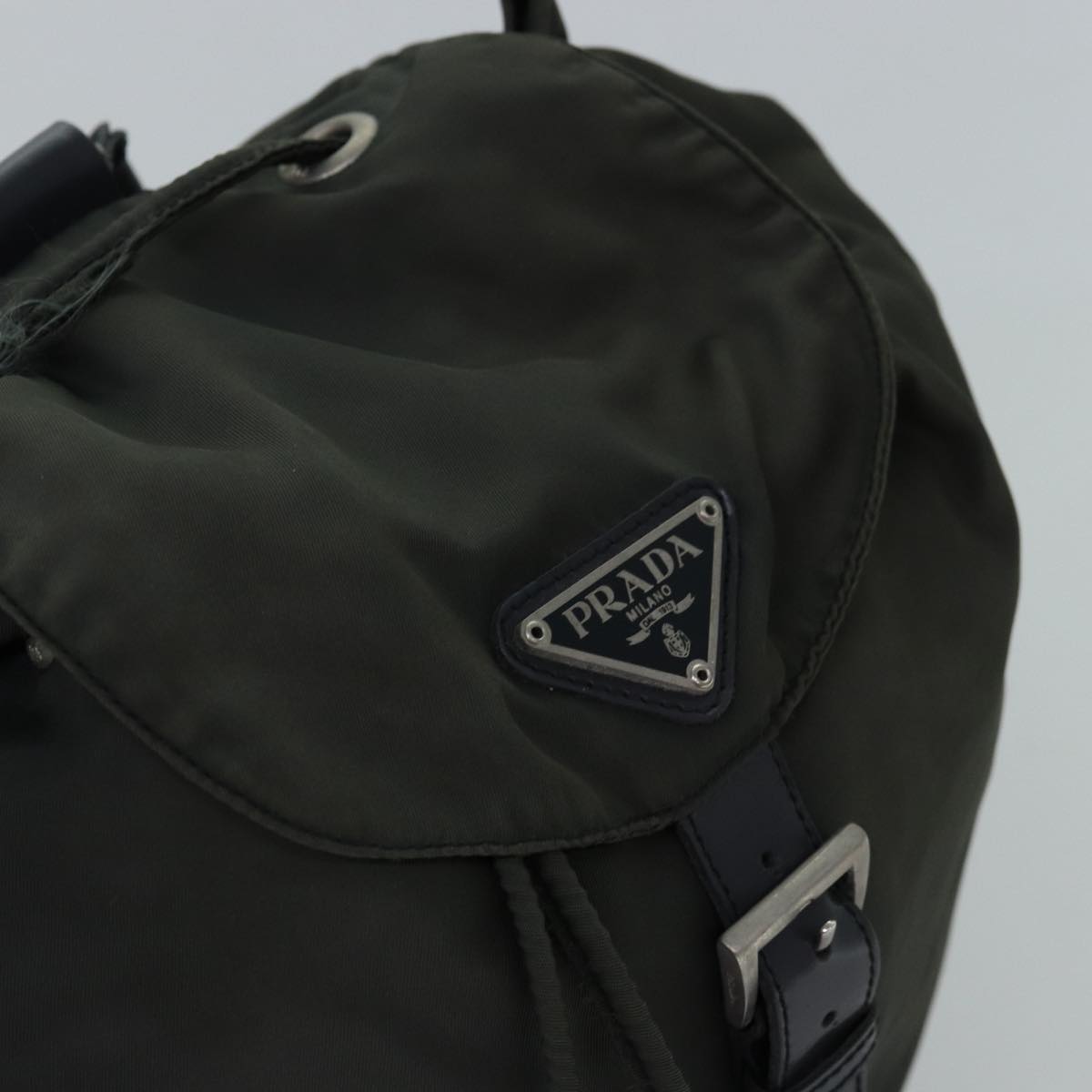 PRADA Backpack Nylon Khaki Auth 75124