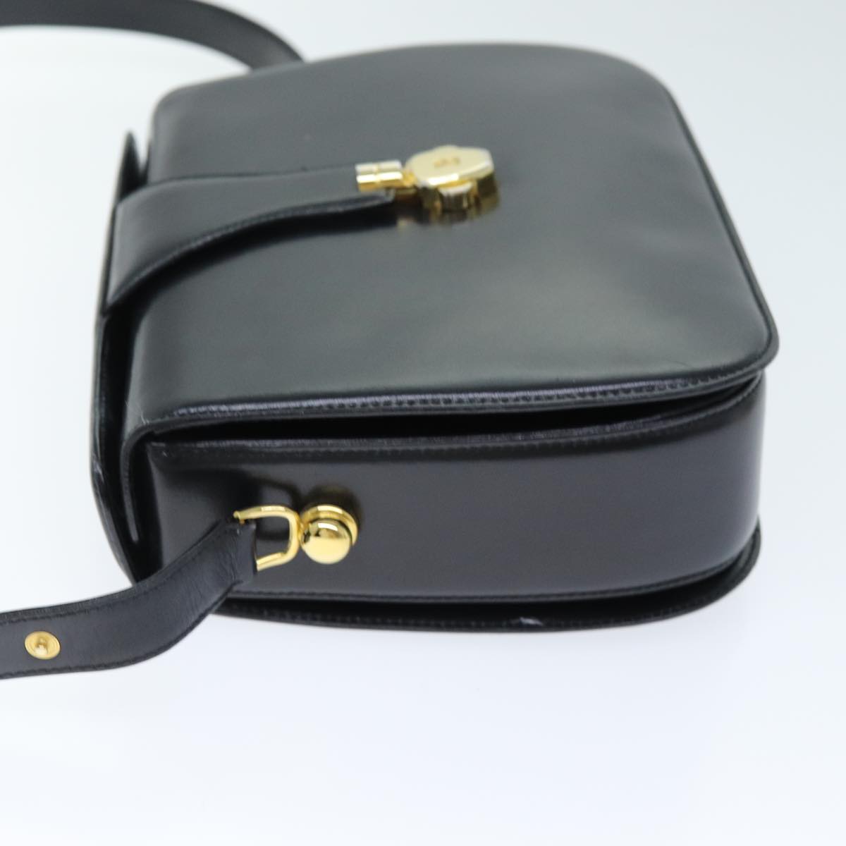 BALLY Shoulder Bag Leather Black Auth 75138