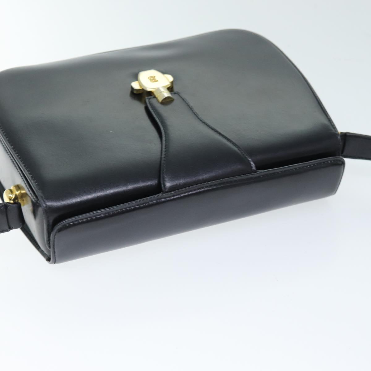 BALLY Shoulder Bag Leather Black Auth 75138