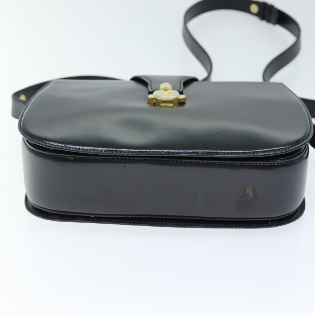 BALLY Shoulder Bag Leather Black Auth 75138