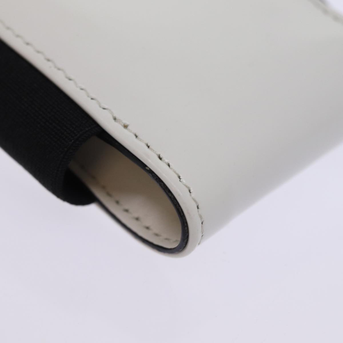 PRADA Cell Phone Case Patent leather White Auth 75214V