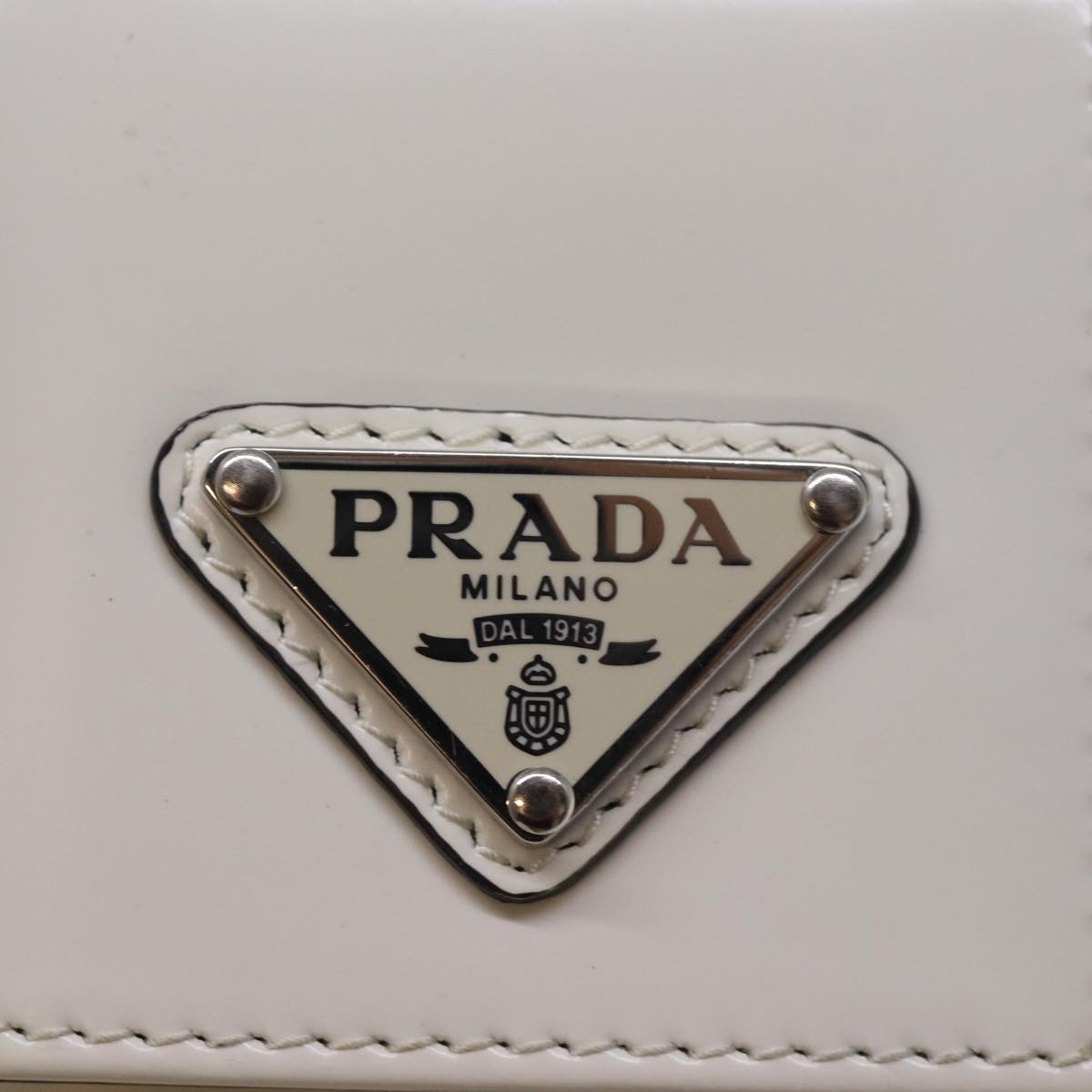 PRADA Cell Phone Case Patent leather White Auth 75214V
