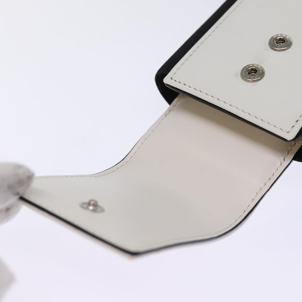 PRADA Cell Phone Case Patent leather White Auth 75214V