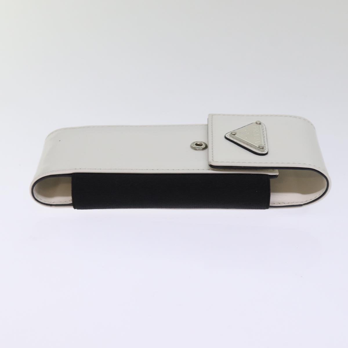 PRADA Cell Phone Case Patent leather White Auth 75214V