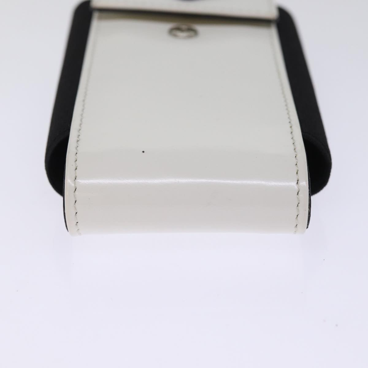 PRADA Cell Phone Case Patent leather White Auth 75214V