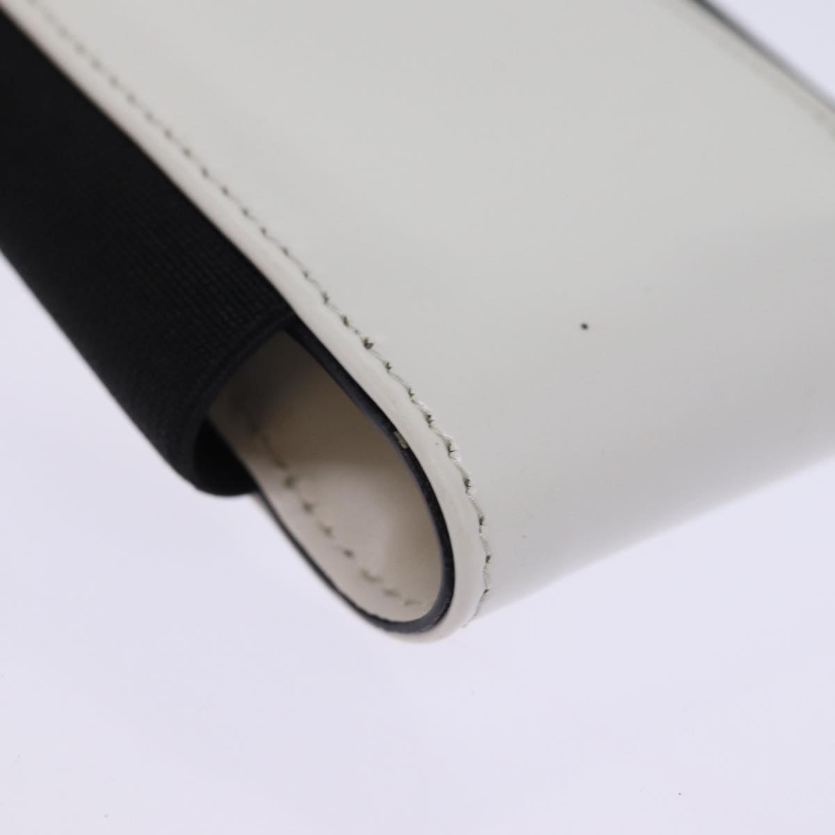 PRADA Cell Phone Case Patent leather White Auth 75214V