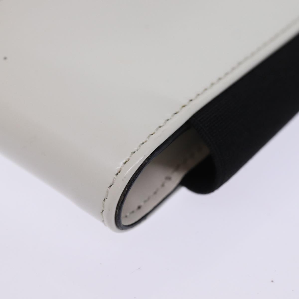 PRADA Cell Phone Case Patent leather White Auth 75214V