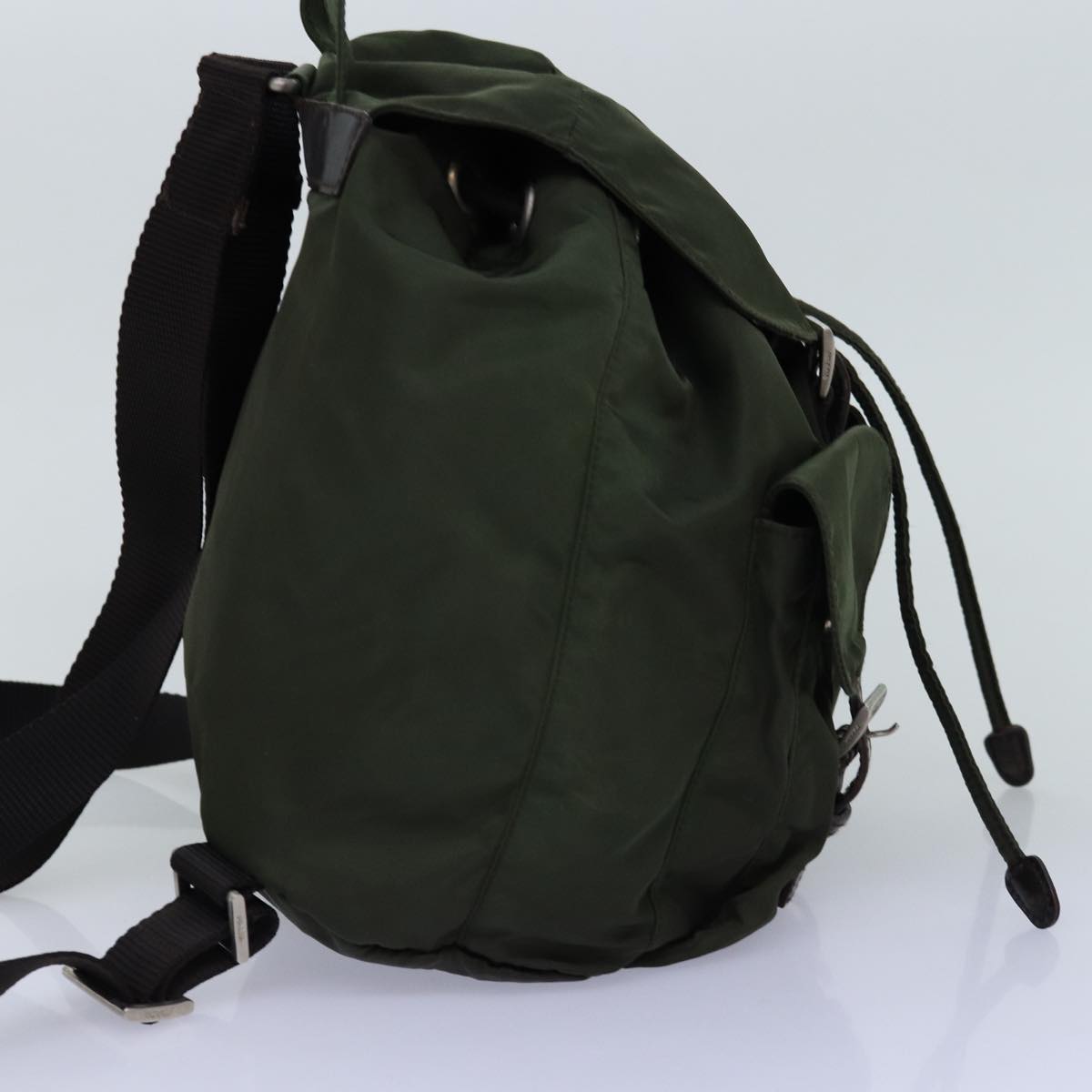 PRADA Backpack Nylon Khaki Auth 75230