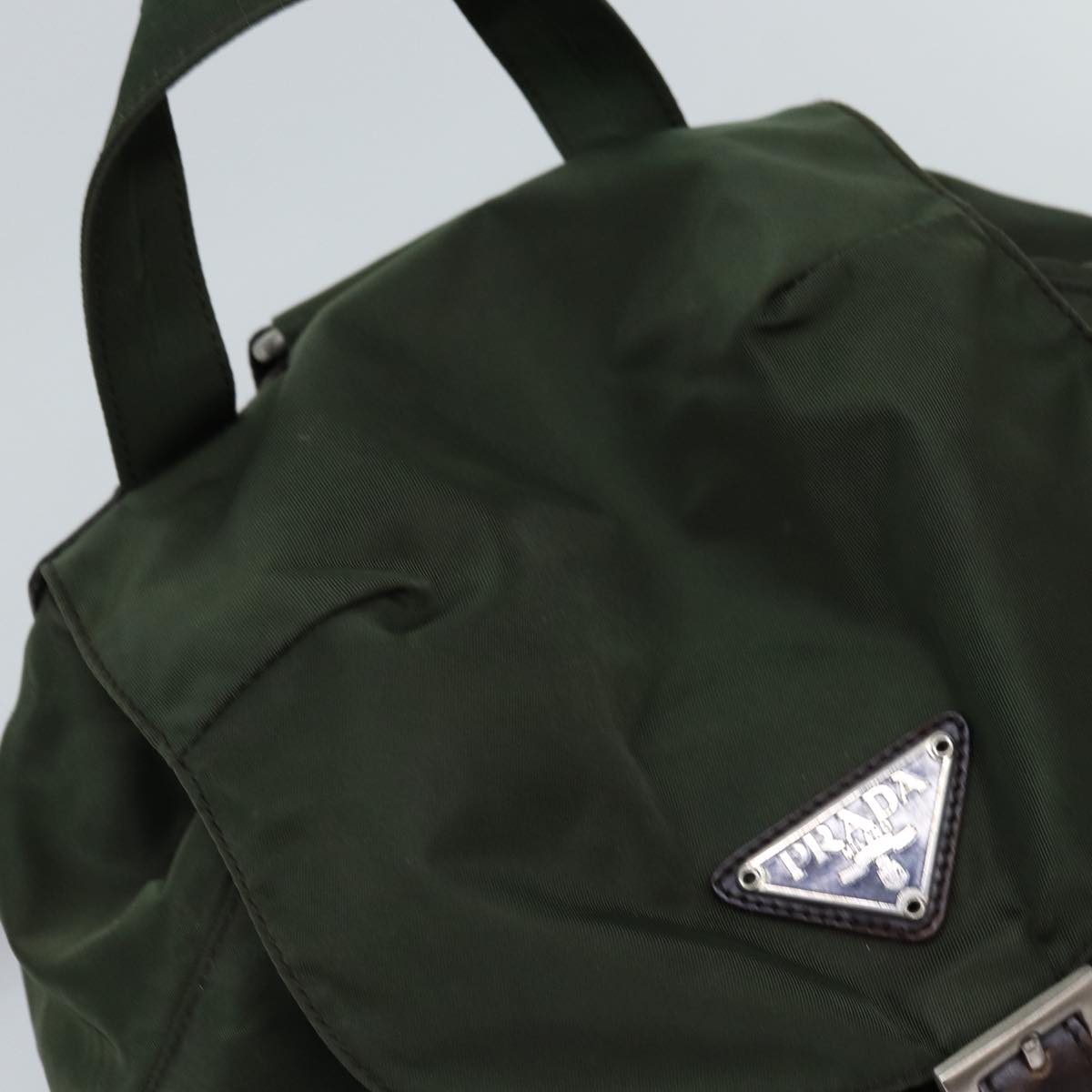 PRADA Backpack Nylon Khaki Auth 75230