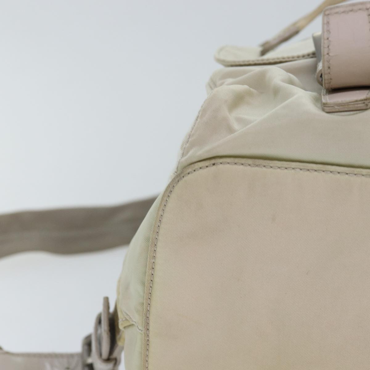 PRADA Backpack Nylon Cream Auth 75231