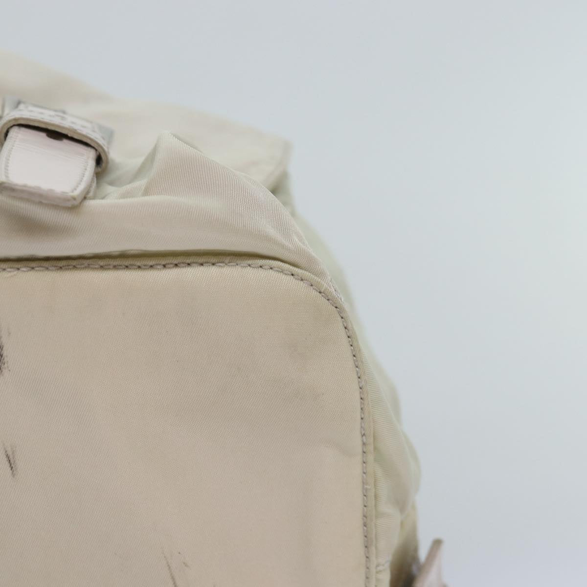 PRADA Backpack Nylon Cream Auth 75231