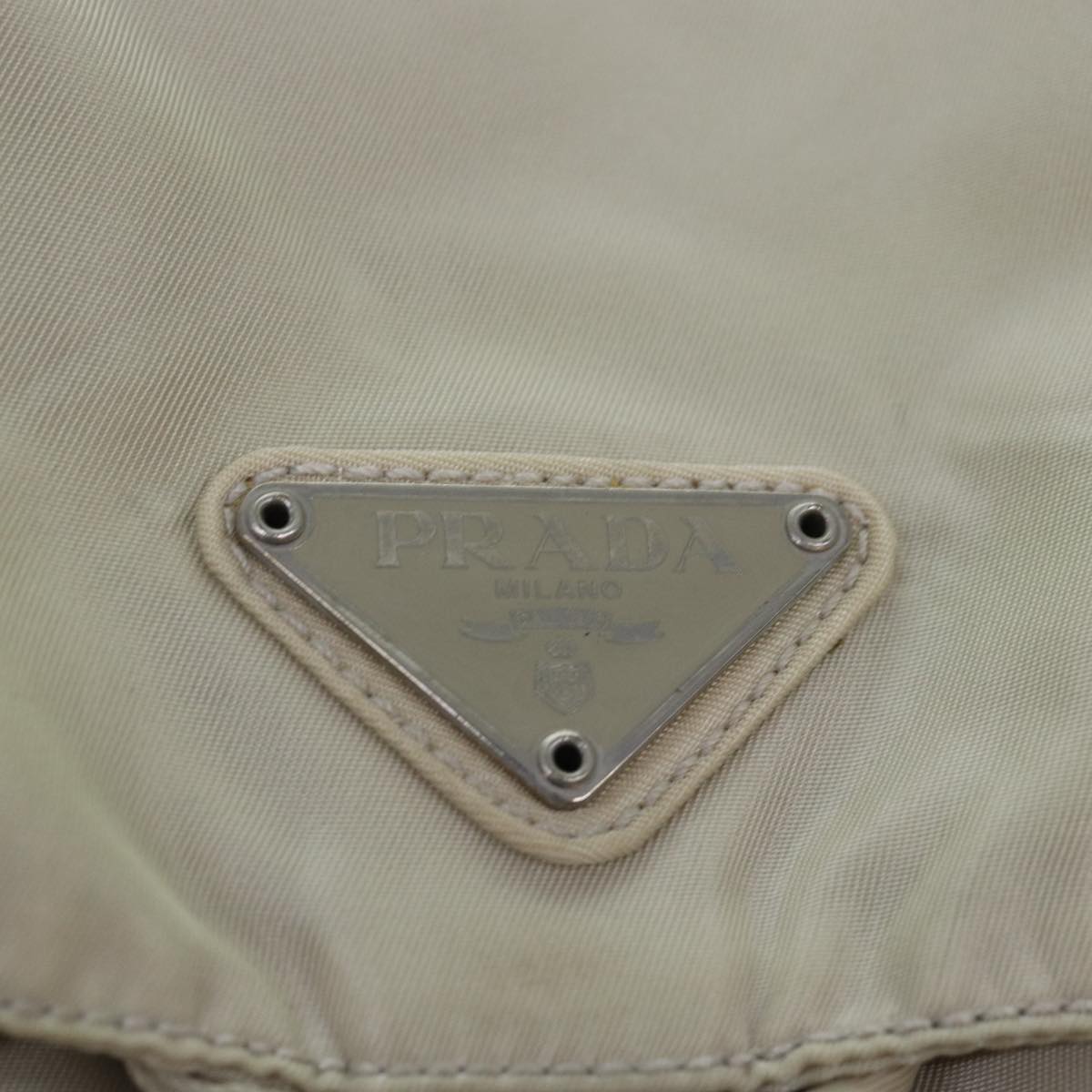 PRADA Backpack Nylon Cream Auth 75231