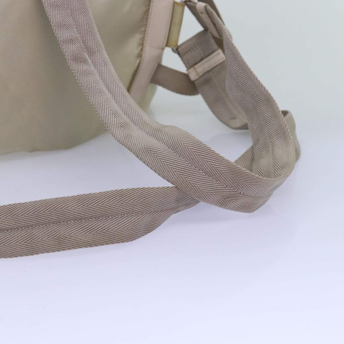 PRADA Backpack Nylon Cream Auth 75231