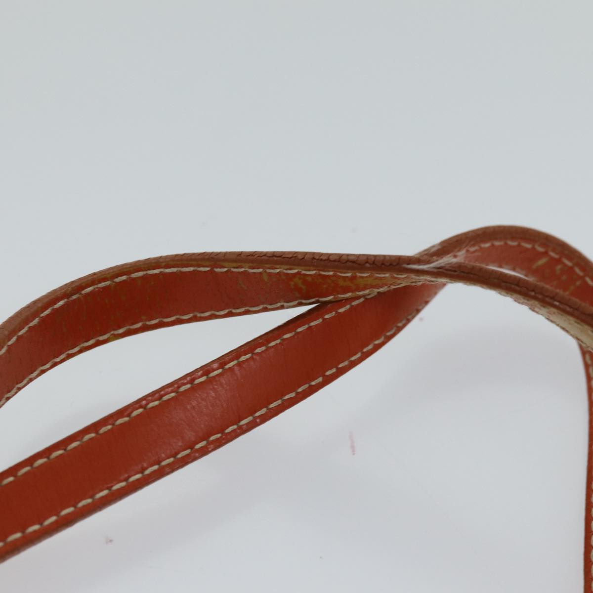 PRADA Tote Bag Nylon Beige Orange Auth 75334